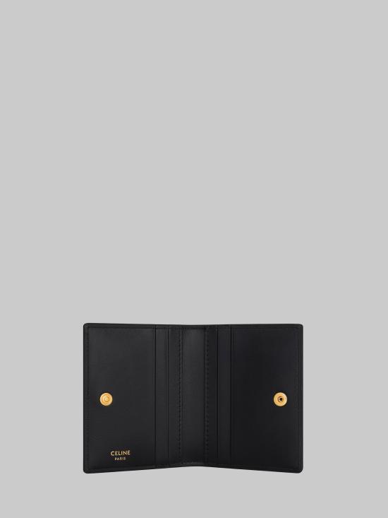 26FW 셀린느 샤이니 카프스킨 바이폴드 카드 홀더 10P353DPV BLACK - CELINE