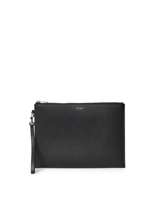 26FW 생로랑 엠보스 레더 파리 지퍼 태블릿 홀더 683865 BTY0N1000 NERO - SAINT LAURENT