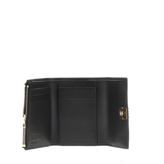 26FW 로에베 애너그램 스몰 버티컬 그레인 카프스킨 지갑 C821S33X12 Black - LOEWE