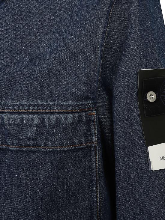 26FW 스톤 아일랜드 블루 린스 버튼 디테일 코치 재킷 L2S144100006 S0J34 VJ202 BLUE MEDIUM WASH - STONE ISLAND