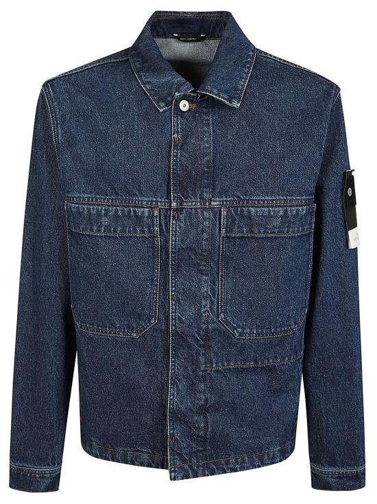 26FW 스톤 아일랜드 블루 린스 버튼 디테일 코치 재킷 L2S144100006 S0J34 VJ202 BLUE MEDIUM WASH