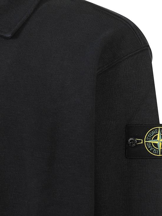 26FW 스톤 아일랜드 튜블라 코튼 플리스 폴로 스웨트셔츠 L2S156100054 S0458 V0020 NAVY BLUE - STONE ISLAND