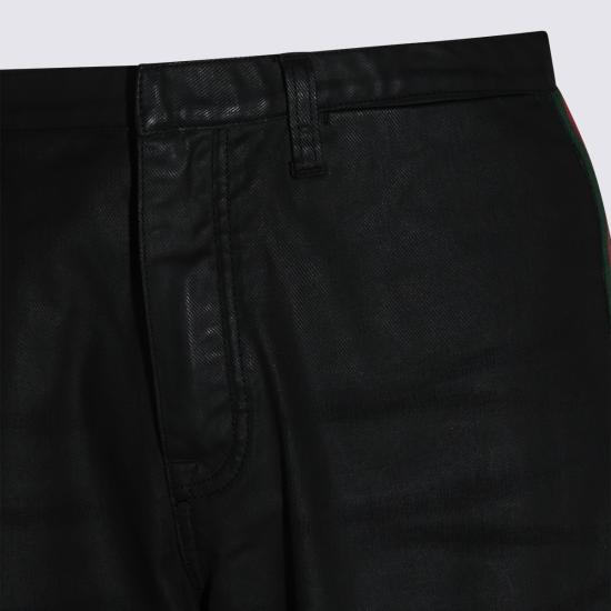26FW 구찌 웹 디테일 코팅 코튼 트윌 데님 팬츠 A006GG XDDH31000 BLACK - GUCCI