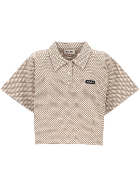 26FW 미우미우 반팔 티셔츠 MML06NS OOO 195HF0825 BIANCO CAMMELLO