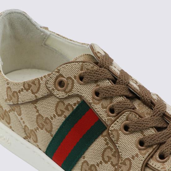 26FW 구찌 스트레치 로우탑 스니커즈 871611 FAF489644 BEIGE EBONY - GUCCI