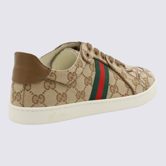 26FW 구찌 스트레치 로우탑 스니커즈 871611 FAF489644 BEIGE EBONY - GUCCI
