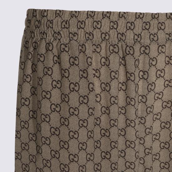 26FW 구찌 프린트 실크 레저 팬츠 A003ZB ZAVRI2270 SAND - GUCCI