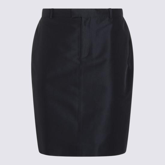 26FW 구찌 파인 실크 파이유 스커트 865111 ZAU9E4440 NAVY