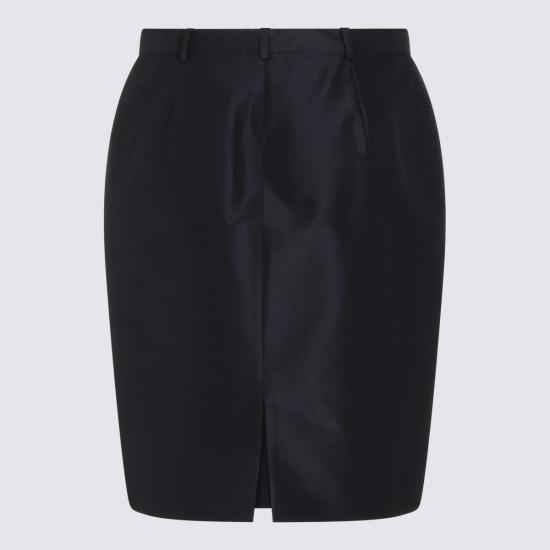26FW 구찌 파인 실크 파이유 스커트 865111 ZAU9E4440 NAVY - GUCCI