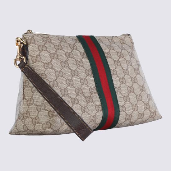 26FW 구찌 웹 디테일 GG 파우치 875821 FAF798547 BEIGE - GUCCI