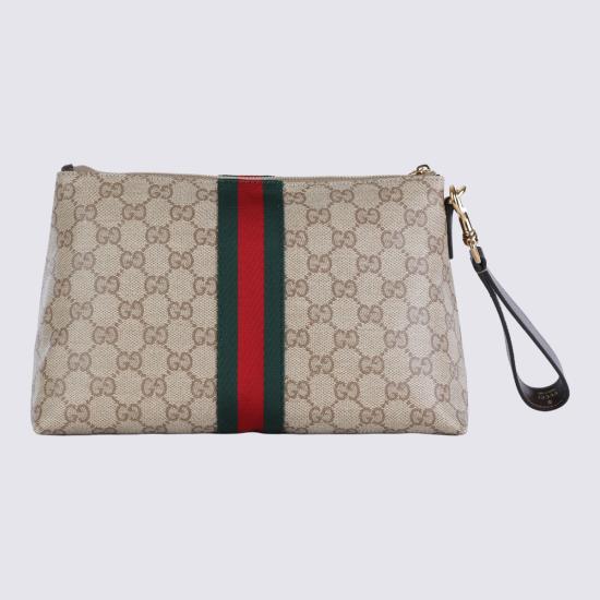 26FW 구찌 웹 디테일 GG 파우치 875821 FAF798547 BEIGE - GUCCI