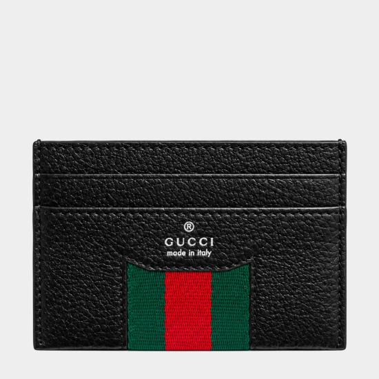 26FW 구찌 웹 트레이드마크 카드케이스 A0076X AAHAL1053 BLACK