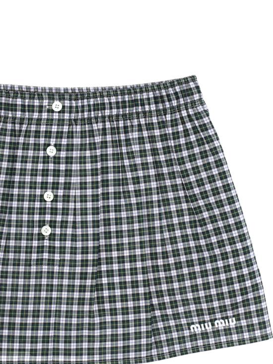 26FW 미우미우 미디 스커트 MG2760S OOO 19U3F0A8Z WHITE GREEN - MIU MIU