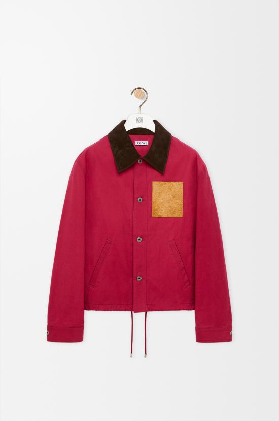 26FW 로에베 워크웨어 코튼 캔버스 자켓 H526Y03WDQ 7100 RED