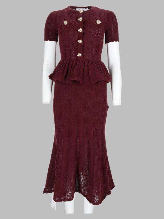 26FW 셀프 포트레이트 원피스 AW26 100MC BU BURGUNDY BORDEAUX