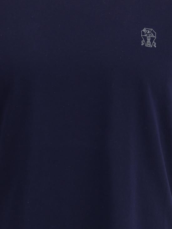 26FW 브루넬로 쿠치넬리 코튼 저지 크루넥 티셔츠 M0B138440 BLUE