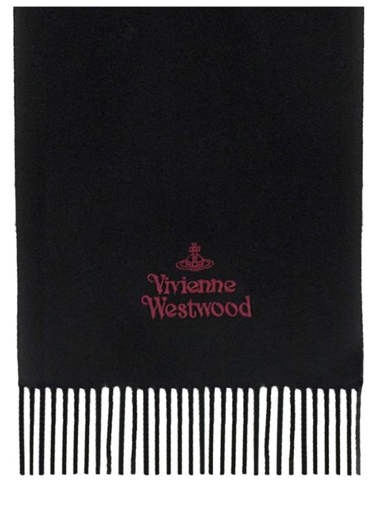 26FW 비비안웨스트우드 자수 로고 머플러 81030007 W00Q7N401 BLACK - VIVIENNE WESTWOOD