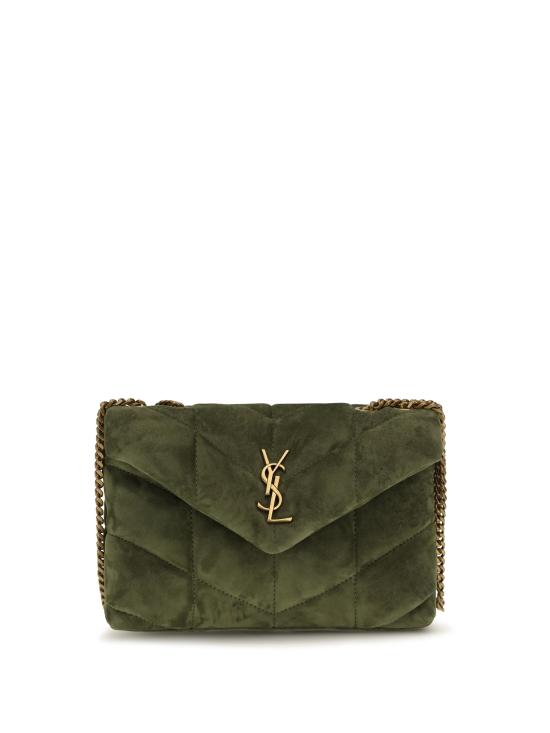 26FW 생로랑 토이 푸퍼 스웨이드 숄더백 7593371U807 GREEN - SAINT LAURENT