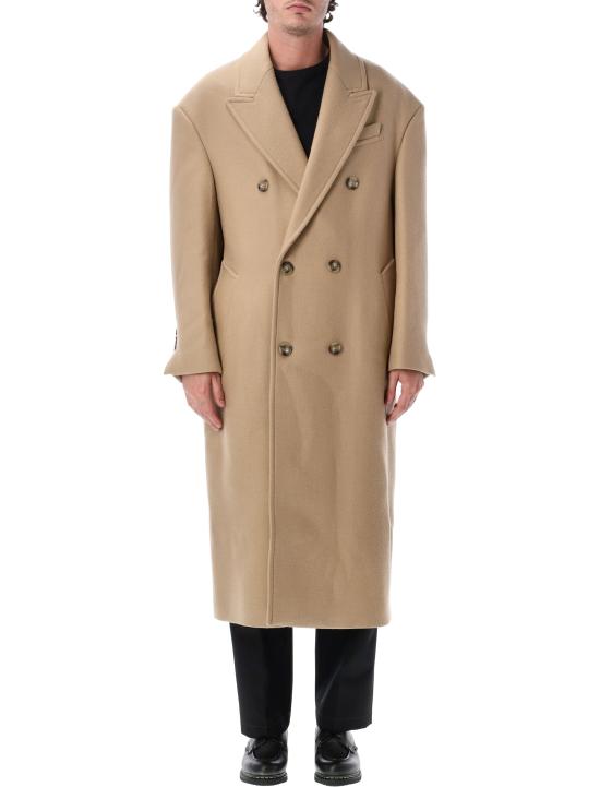 26FW 아미 울 더블 브레스트 롱 코트 HCO458WV0078 A184 BEIGE