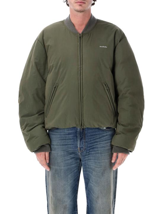 26FW 아크네 스튜디오 다운 봄버 자켓 B90897 CA3 CEDAR GREEN