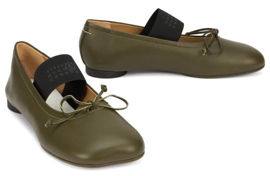 26FW MM6 메종마르지엘라 아나토믹 뉴메릭 발레리나 플랫 슈즈 S59WZ0099P3628T7010 khaki - MM6 MAISON MARGIELA