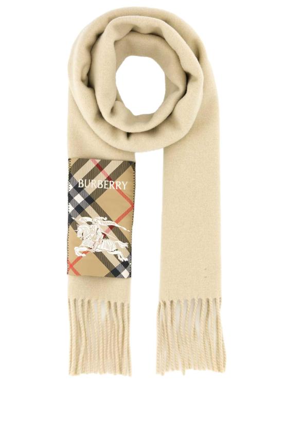 26FW 버버리 체크 라벨 캐시미어 스카프 넛맥 8103995 A4186 BEIGE