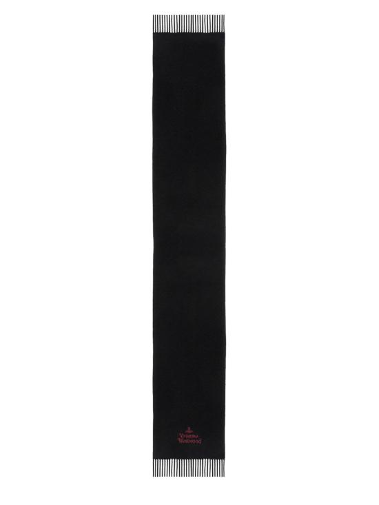 26FW 비비안웨스트우드 자수 로고 머플러 81030007 W00Q7N401 BLACK