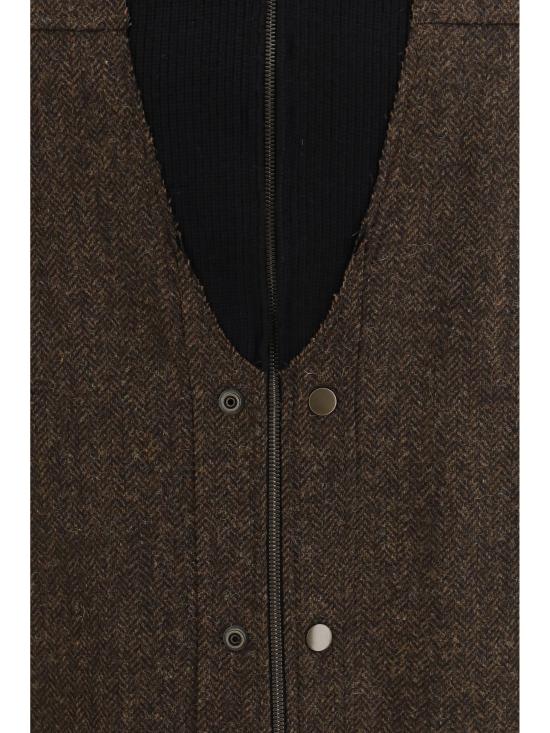 26FW 마르지엘라 울 헤링본 봄버 자켓 S67AM0122S54246 BROWN