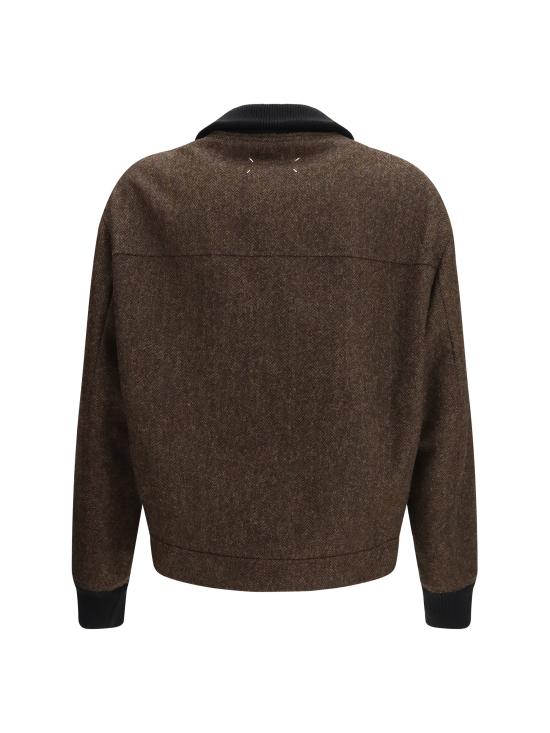 26FW 마르지엘라 울 헤링본 봄버 자켓 S67AM0122S54246 BROWN - MAISON MARGIELA