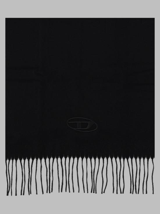 26FW 디젤 S-IMON-D-LONG 울 블렌드 프린지 머플러 A21679 0AKBL900 BLACK - DIESEL