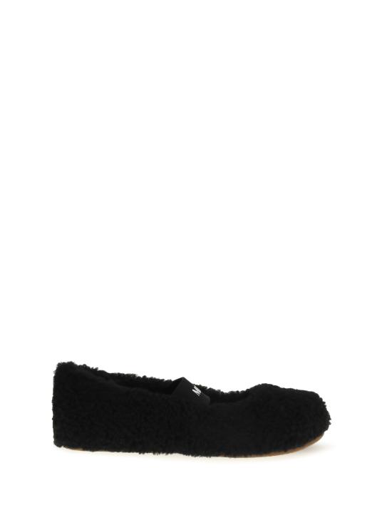 26FW 문부츠 시어링 퍼 발레리나 플랫슈즈 80D2400010 BLACK