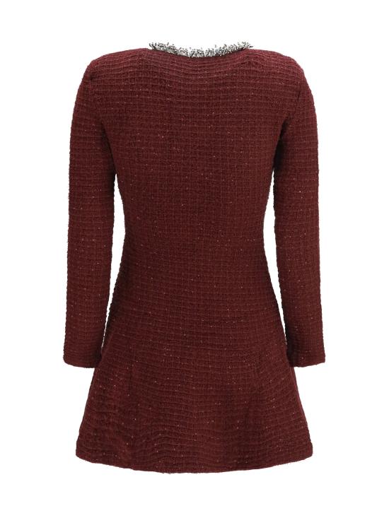 26FW 셀프 포트레이트 원피스 SC26152SBU BURGUNDY