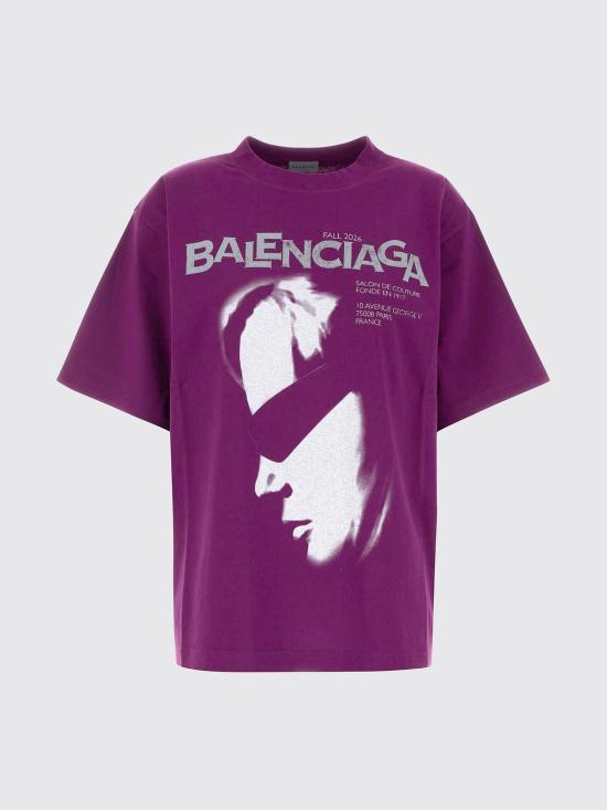 26FW 발렌시아가 레이디 인 셰이드 티셔츠 871733TUVO5 5100 Violet - BALENCIAGA