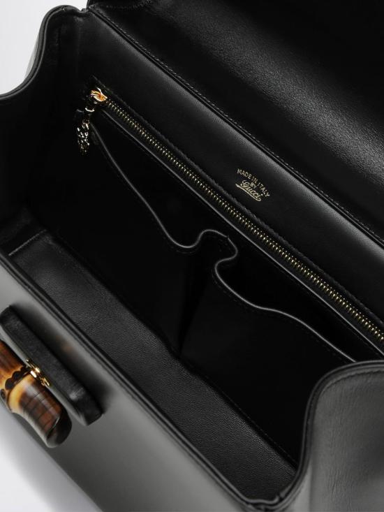 26FW 구찌 뱀부 벤데타 미디엄 탑 핸들백 A005XOAAG8G 1096 Black - GUCCI