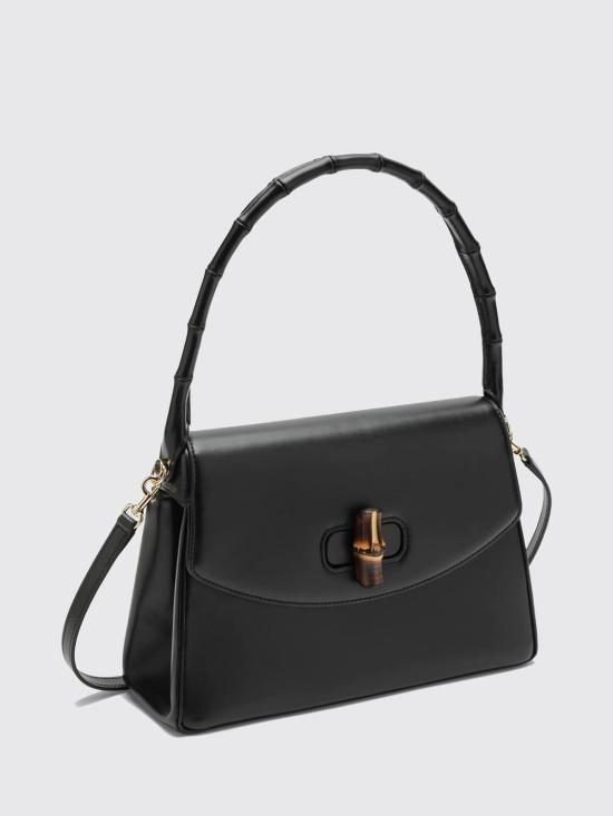 26FW 구찌 뱀부 벤데타 미디엄 탑 핸들백 A005XOAAG8G 1096 Black - GUCCI