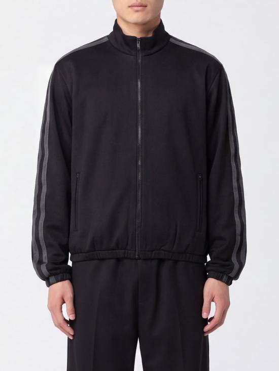 26FW 구찌 뮤티드 웹 디테일 코튼 저지 집업 자켓 A003RNXJH5O 1222 Black