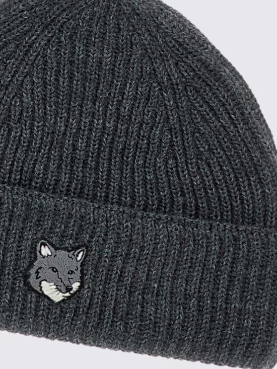 26FW 메종키츠네 폭스 헤드 라지 비니 PM06112KT1022 H170 Grey - MAISON KITSUNE