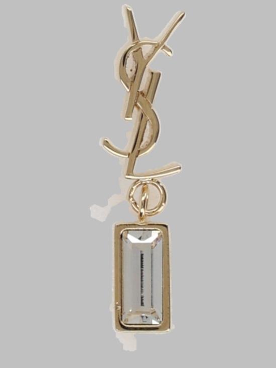 26FW 생로랑 메탈 라인스톤 카산드르 싱글 이어링 746624 Y15268066 GOLD