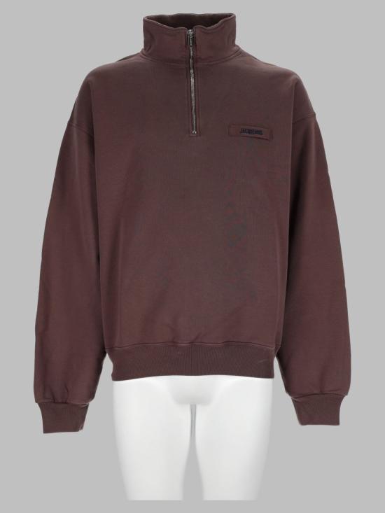 26FW 자크뮈스 하프 집업 스웨트 셔츠 SSM00313AJ0 0174850 BROWN