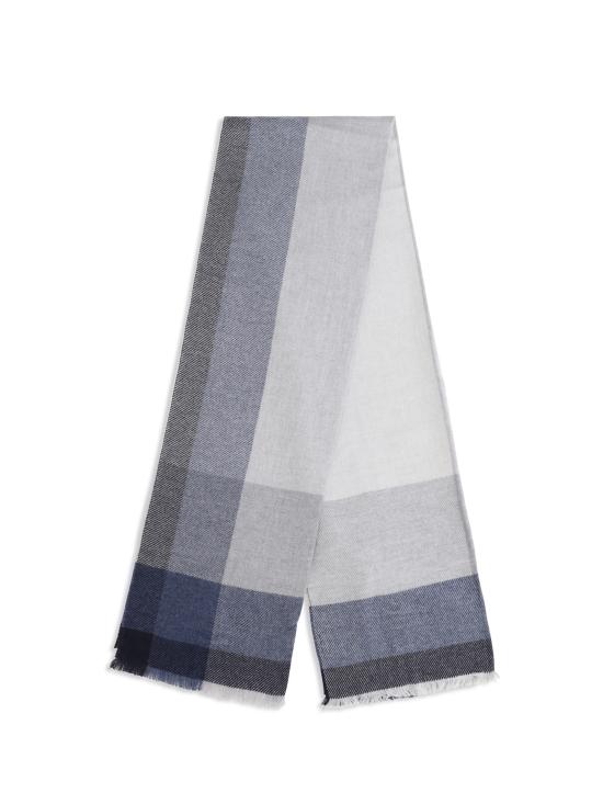 26FW 브루넬로 쿠치넬리 울&캐시미어 트윌 체크 스카프 MSC666AG CD061 GREY - BRUNELLO CUCINELLI