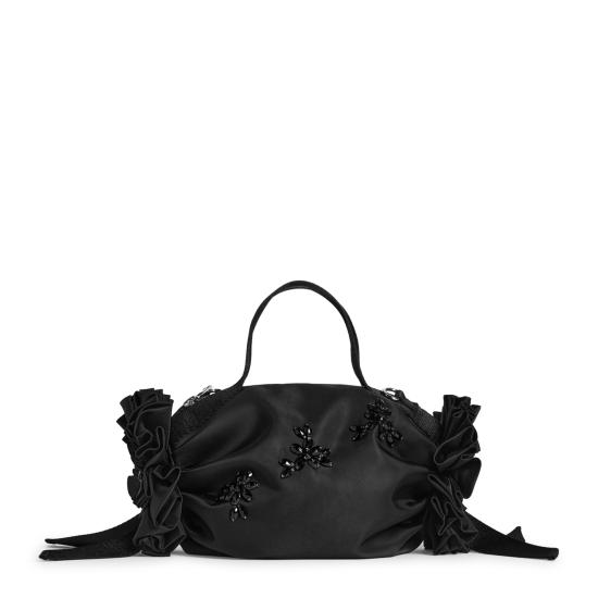 26FW 시몬로샤 미니 더블 리본 로제트 백 BAG223TB 0761 BLACK JET