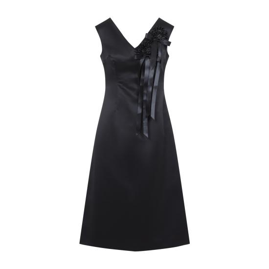 26FW 시몬로샤 미디 원피스 7498R 0262 BLACK