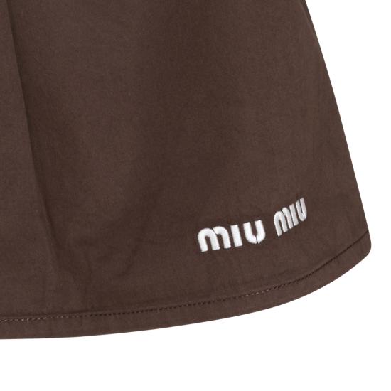 26FW 미우미우 워시드 개버딘 스커트 MG2755SOOO 19LWF0192 EBANO - MIU MIU