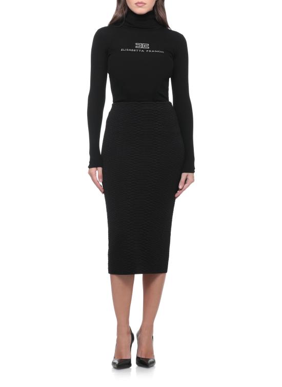 26FW 엘리자베타프랜치 미디 스커트 GK10S67E2 110 BLACK - ELISABETTA FRANCHI