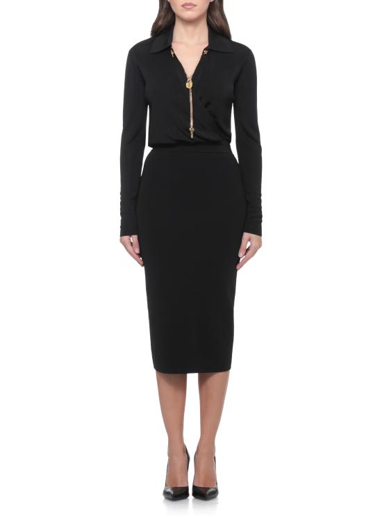 26FW 엘리자베타프랜치 미디 원피스 AM19S66E2 110 BLACK - ELISABETTA FRANCHI