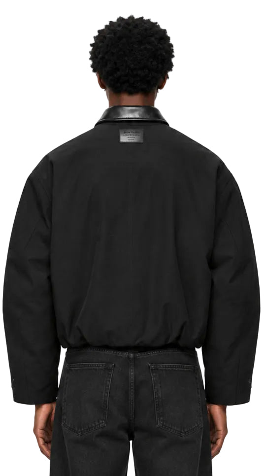 26FW 아크네 스튜디오 가죽 칼라 코튼 새틴 봄버 재킷 B90918 900054 - ACNE STUDIOS