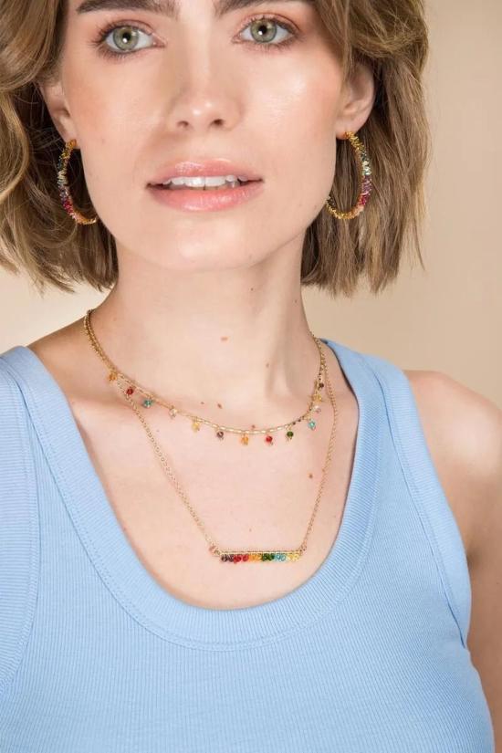  Saachi 목걸이/팬던트 사치 레인보우 비즈 멀티 목걸이 - OTHER BRANDS