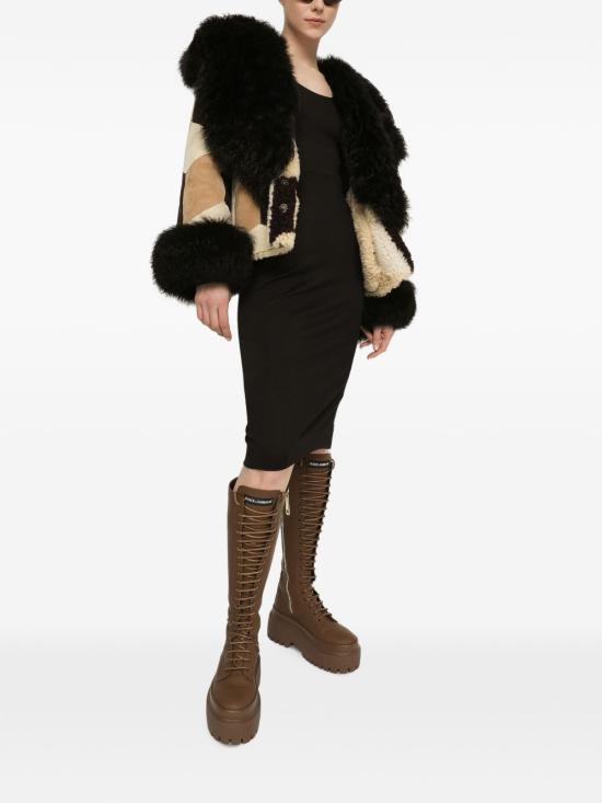 26FW 돌체앤가바나 DG 로고 밀라노 립 카프 랭스 드레스 F6ARMT FUGPNN0000 NERO - DOLCE & GABBANA