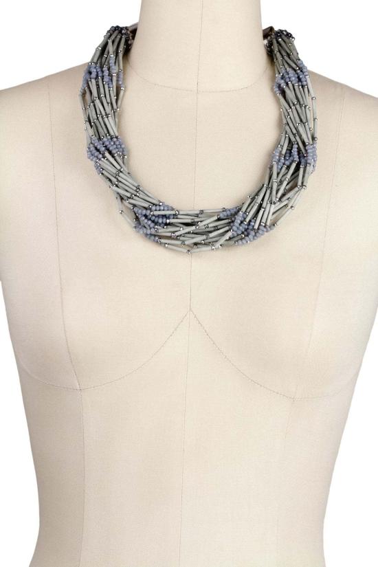  Saachi 목걸이/팬던트 사치 멀티 스트랜드 스테이트먼트 네크리스 그레이 - OTHER BRANDS