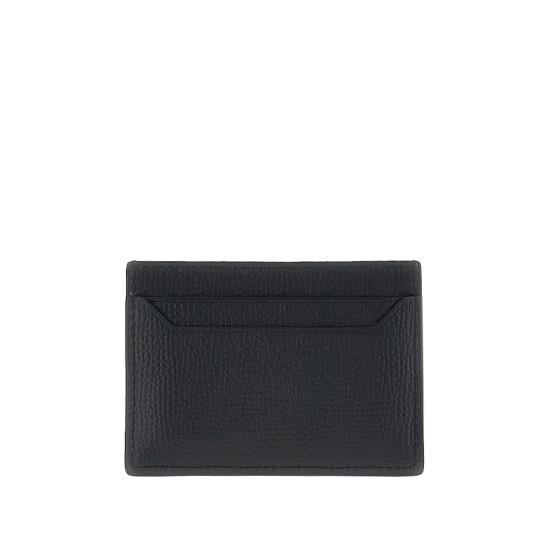 26FW 로에베 페블 그레인드 카프스킨 아나그램 플레인 카드 홀더 C821075X09 Black - LOEWE